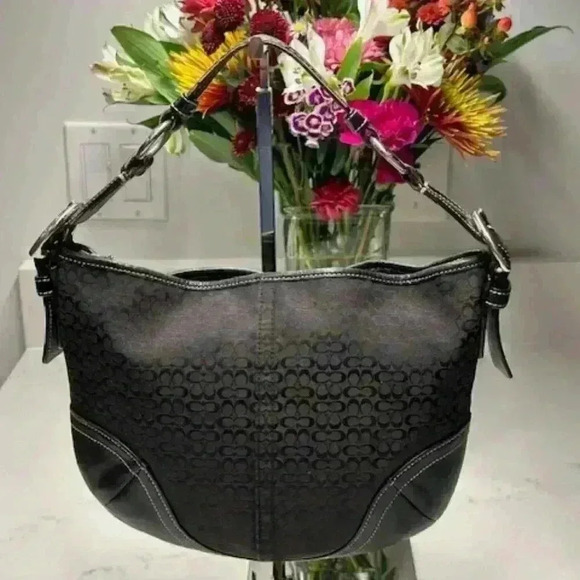 Coach Handbags - Coach Black Signature Hobo Tote Bag #1460